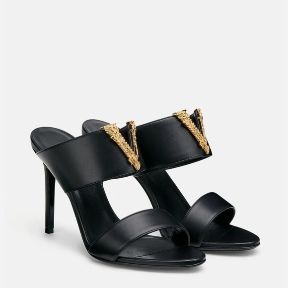 Versace Shoes - 💯 Authentic Versace Virtus Heels black gold 38.5